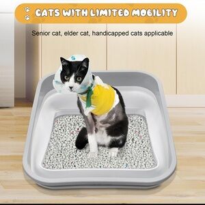 Gray and White Cat Litter Box